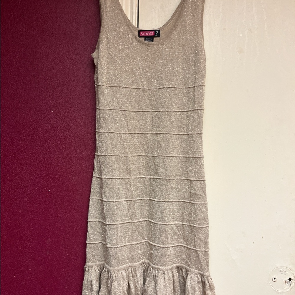 Say What? Glitter Textured Mini Dress